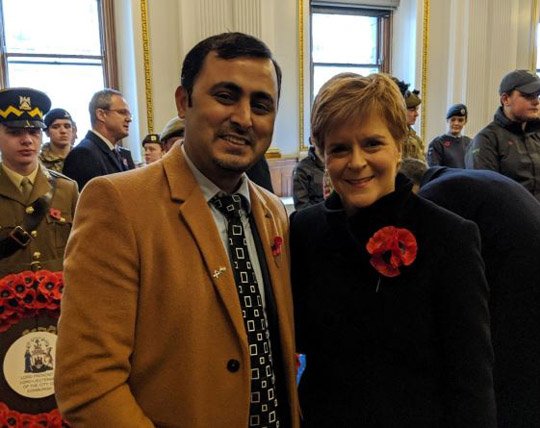 Puneet Dwivedi with Scottish First Minister